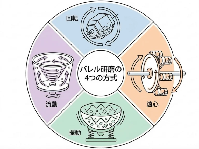 バレル研磨の4つの方式を徹底比較｜特徴・メリット・デメリット・選び方まで解説
