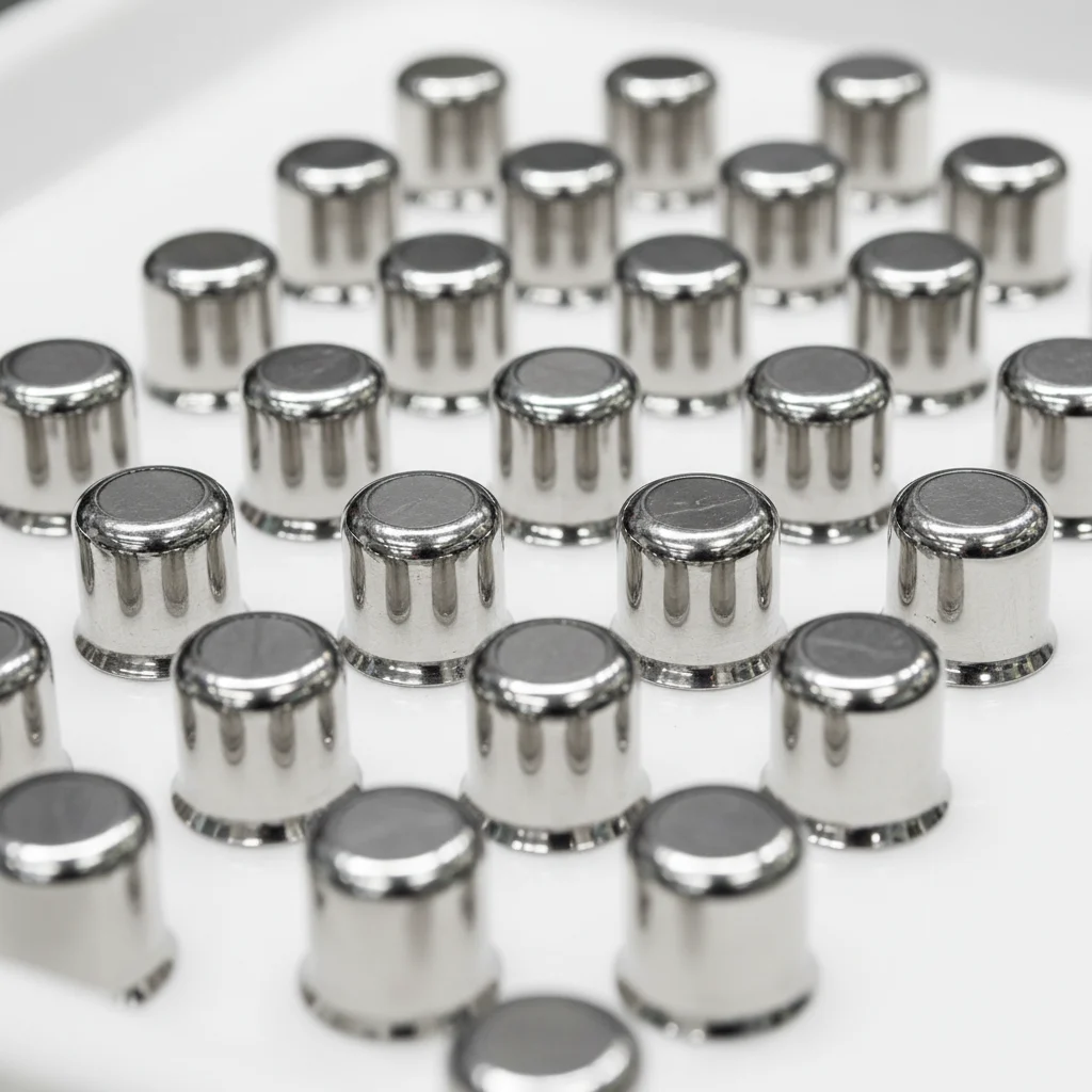 均一に光沢仕上げされた金属部品